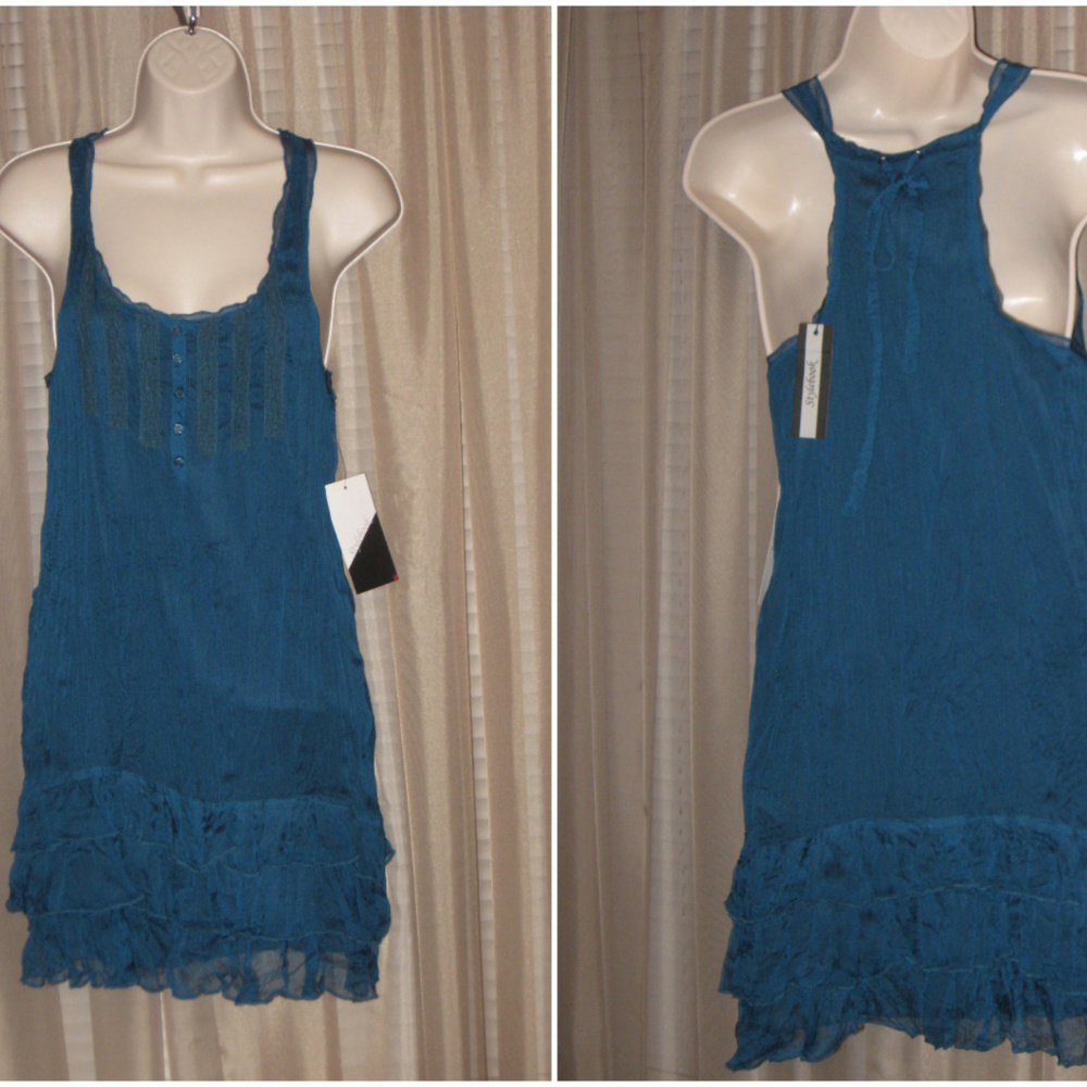 STYLE BOOK BLUE MINI DRESS TUNIC Sz S NWT